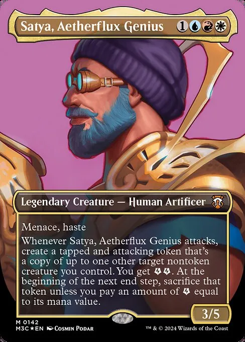 Satya, Aetherflux Genius · Modern Horizons 3 Commander 142/398