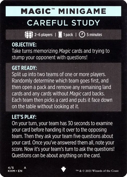 Careful Study (minigame) // Careful Study (cont'd) · Kaldheim Minigames 4/5