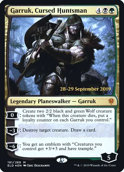 Garruk, Cursed Huntsman · Throne of Eldraine Promos 191s/138