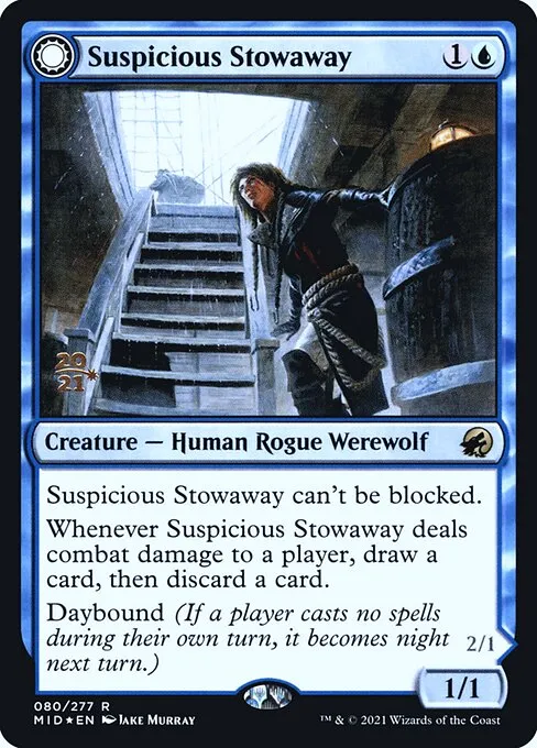 Suspicious Stowaway // Seafaring Werewolf · Innistrad: Midnight Hunt Promos 80s/155