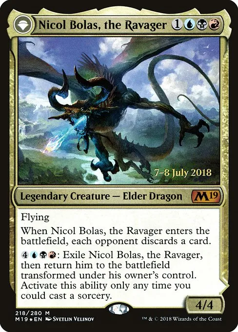 Nicol Bolas, the Ravager // Nicol Bolas, the Arisen · Core Set 2019 Promos 218s/95
