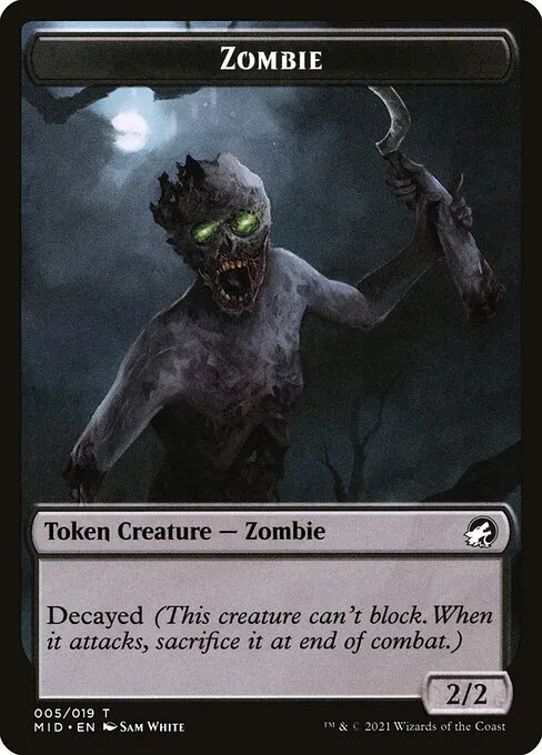 Zombie · Innistrad: Midnight Hunt Tokens 5/19
