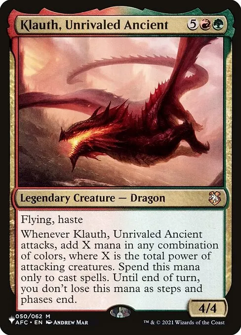 Klauth, Unrivaled Ancient · The List AFC-50/5050