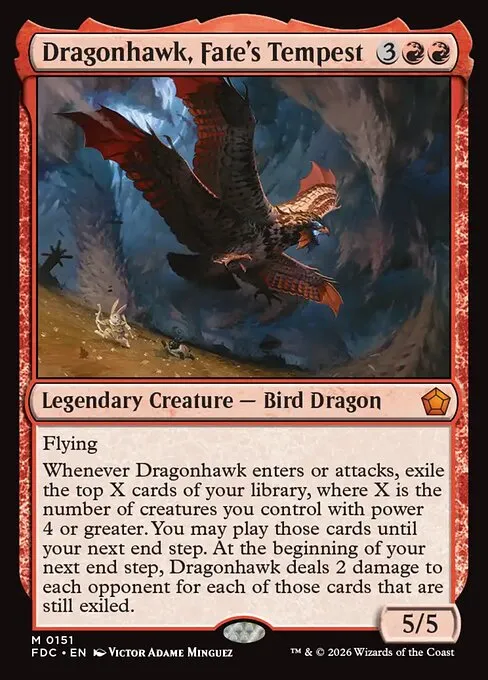 Dragonhawk, Fate's Tempest · Foundations Commander 151/3
