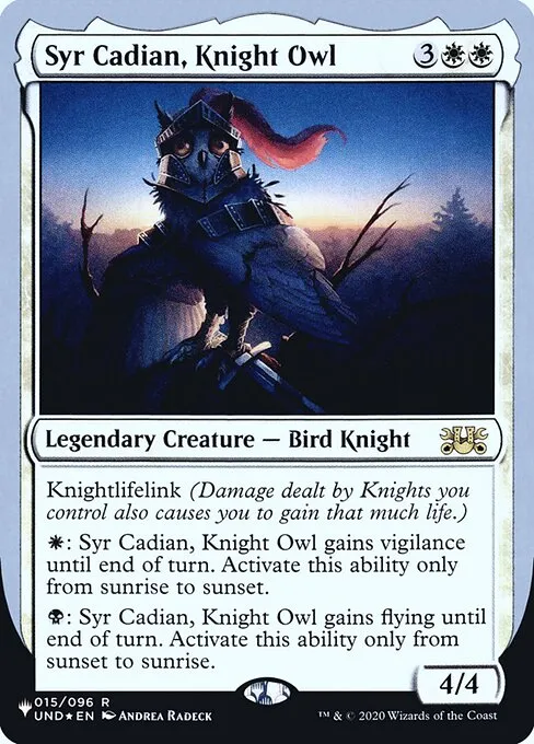 Syr Cadian, Knight Owl · The List (Unfinity Foil Edition) 9/62