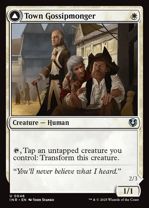 Town Gossipmonger // Incited Rabble · Innistrad Remastered 46/495
