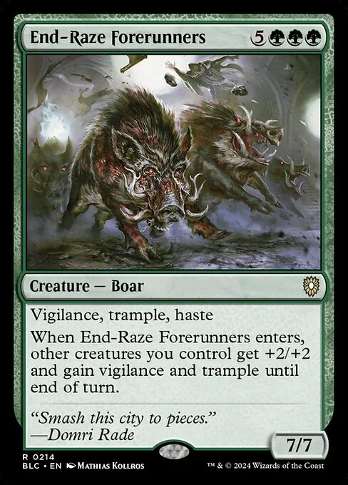 End-Raze Forerunners · Bloomburrow Commander 214/356