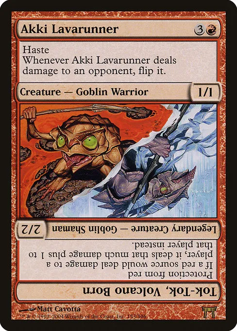 Akki Lavarunner // Tok-Tok, Volcano Born · Champions of Kamigawa 153/307
