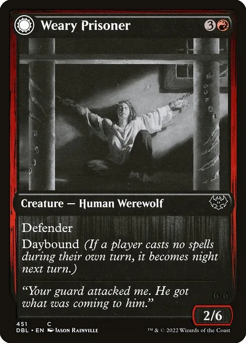 Weary Prisoner // Wrathful Jailbreaker · Innistrad: Double Feature 451/535