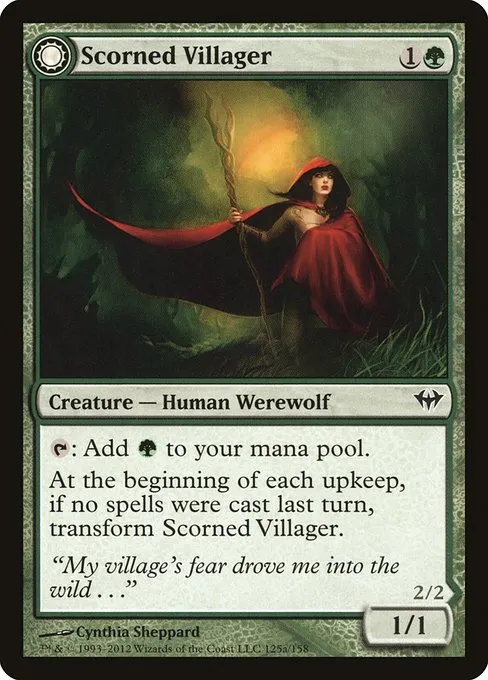 Scorned Villager // Moonscarred Werewolf · Dark Ascension 125/158