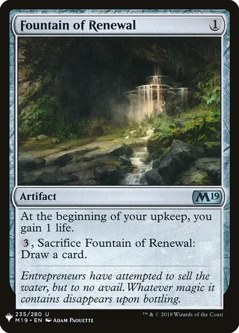 Fountain of Renewal · The List M19-235/5050