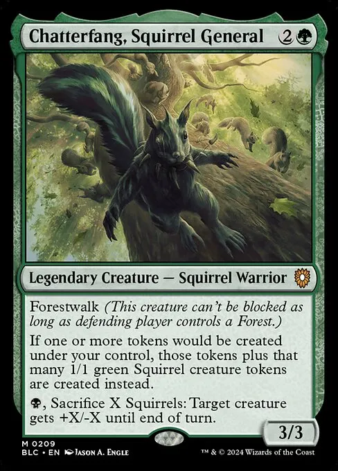 Chatterfang, Squirrel General · Bloomburrow Commander 209/356
