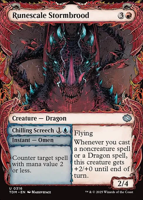Runescale Stormbrood // Chilling Screech · Tarkir: Dragonstorm 316/427