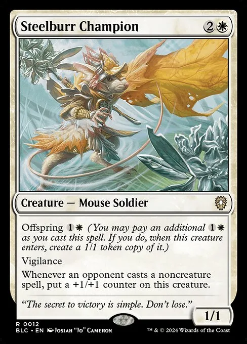 Steelburr Champion · Bloomburrow Commander 12/356