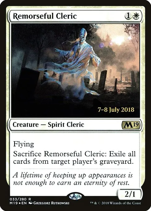 Remorseful Cleric · Core Set 2019 Promos 33s/95