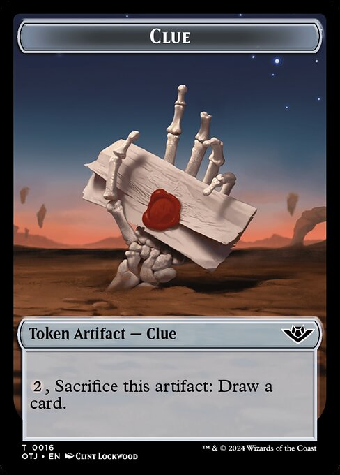 Clue · Outlaws of Thunder Junction Tokens 16/19