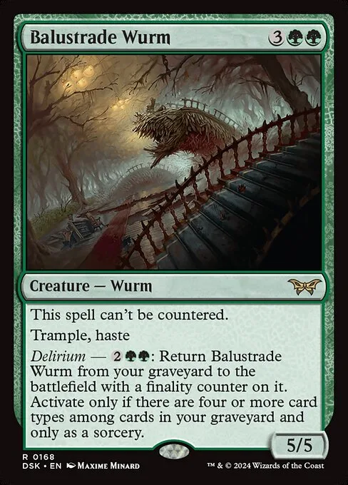 Balustrade Wurm · Duskmourn: House of Horror 168/419