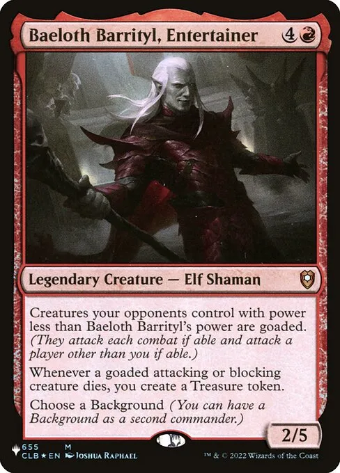 Baeloth Barrityl, Entertainer · The List CLB-655/5050