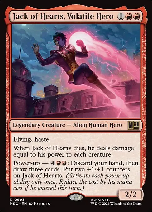 Jack of Hearts, Volatile Hero · Marvel Super Heroes Commander 693/9