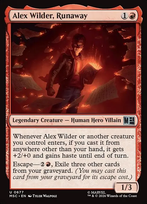 Alex Wilder, Runaway · Marvel Super Heroes Commander 677/9