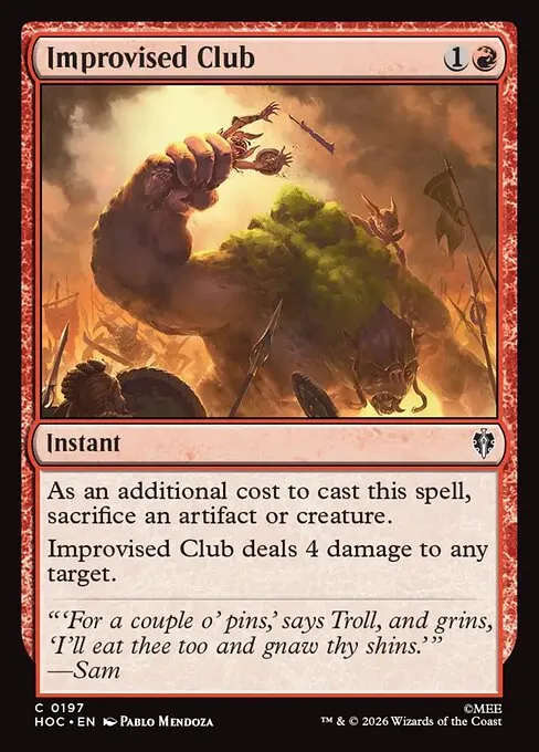 Improvised Club · The Hobbit Commander 197/7