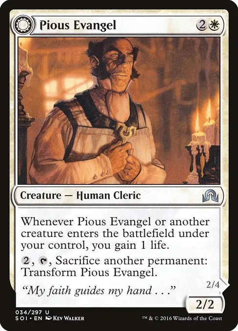 Pious Evangel // Wayward Disciple · Shadows over Innistrad 34/302