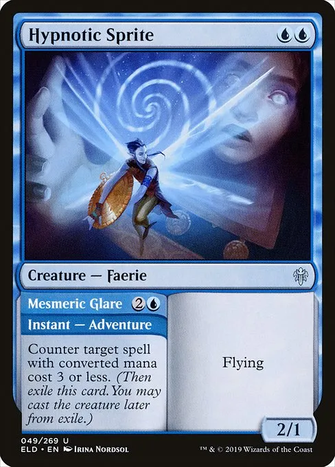 Hypnotic Sprite // Mesmeric Glare · Throne of Eldraine 49/398