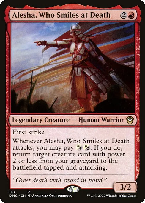 Alesha, Who Smiles at Death · Dominaria United Commander 118/240