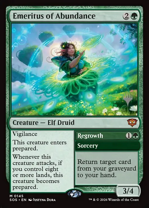 Emeritus of Abundance // Regrowth · Secrets of Strixhaven Promos 145p/80