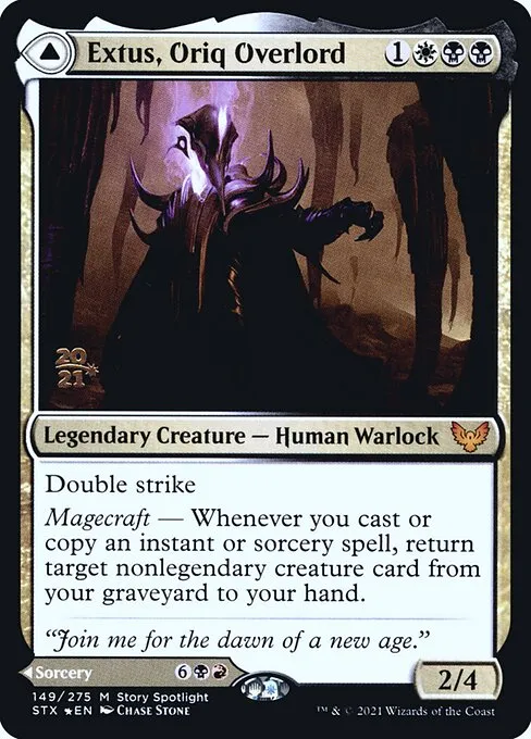 Extus, Oriq Overlord // Awaken the Blood Avatar · Strixhaven: School of Mages Promos 149s/164