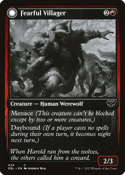 Fearful Villager // Fearsome Werewolf · Innistrad: Double Feature 424/535