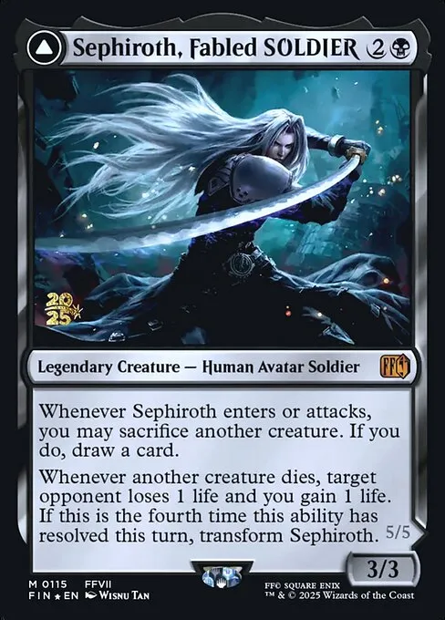 Sephiroth, Fabled SOLDIER // Sephiroth, One-Winged Angel · Final Fantasy Promos 115s/94