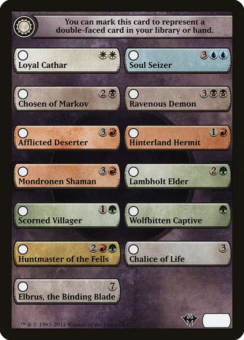 Dark Ascension Checklist · Dark Ascension Tokens 4/4