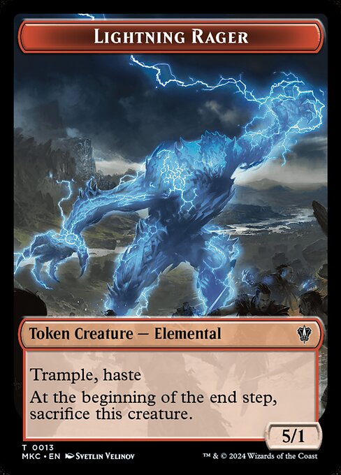 Lightning Rager · Murders at Karlov Manor Commander Tokens 13/31