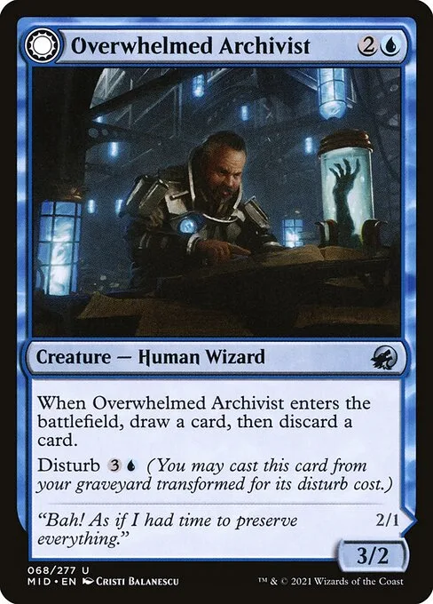 Overwhelmed Archivist // Archive Haunt · Innistrad: Midnight Hunt 68/399
