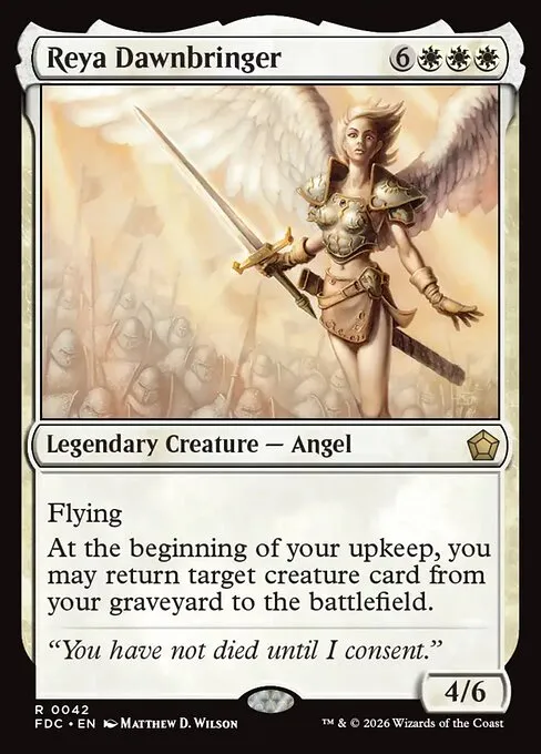 Reya Dawnbringer · Foundations Commander 42/3