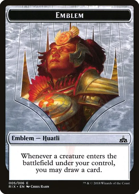 Huatli, Radiant Champion Emblem · Rivals of Ixalan Tokens 5/7