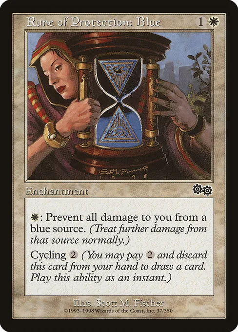 Rune of Protection: Blue · Urza's Saga 37/357