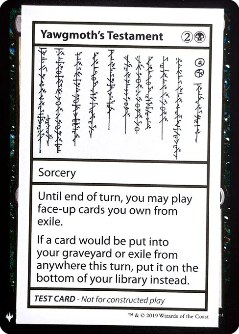 Yawgmoth's Testament · Mystery Booster Playtest Cards 2019 52/121