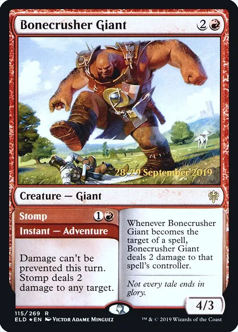 Bonecrusher Giant // Stomp · Throne of Eldraine Promos 115s/138