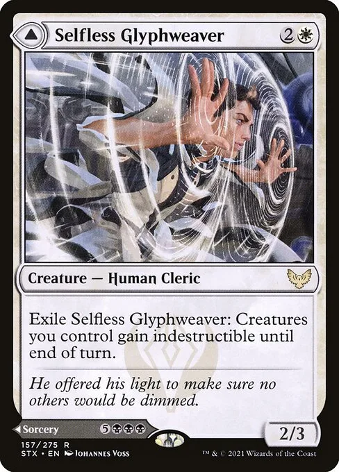 Selfless Glyphweaver // Deadly Vanity · Strixhaven: School of Mages 157/393