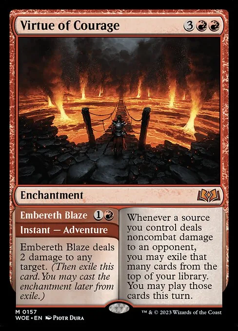 Virtue of Courage // Embereth Blaze · Wilds of Eldraine 157/381