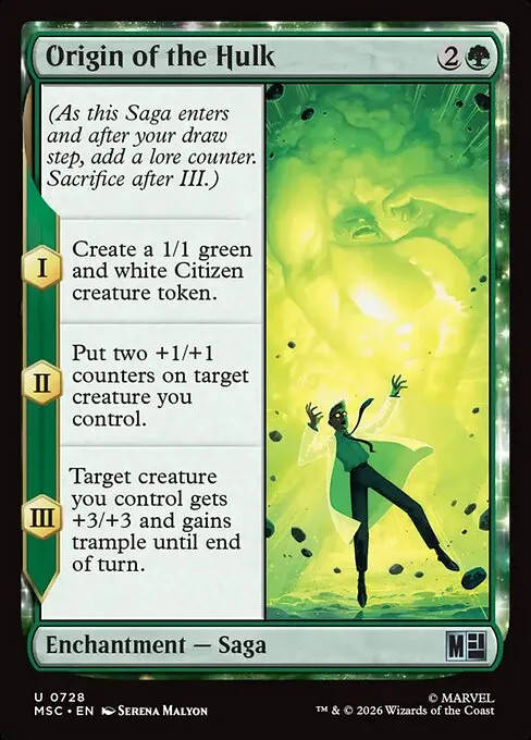 Origin of the Hulk · Marvel Super Heroes Commander 728/9