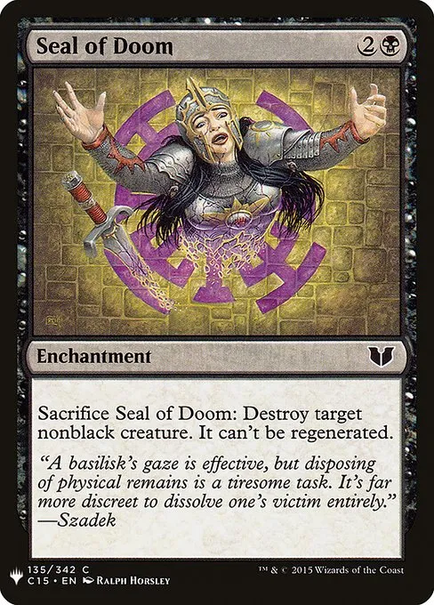 Seal of Doom · The List C15-135/5050