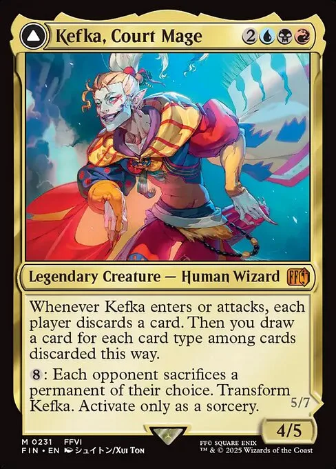 Kefka, Court Mage // Kefka, Ruler of Ruin · Final Fantasy 231/599