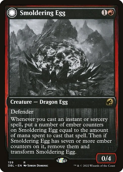 Smoldering Egg // Ashmouth Dragon · Innistrad: Double Feature 159/535