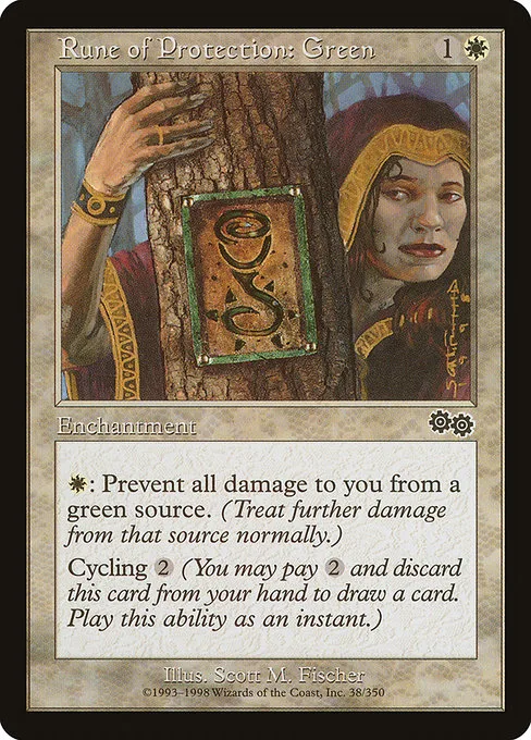 Rune of Protection: Green · Urza's Saga 38/357