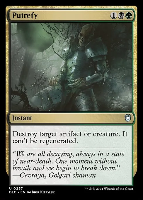 Putrefy · Bloomburrow Commander 257/356