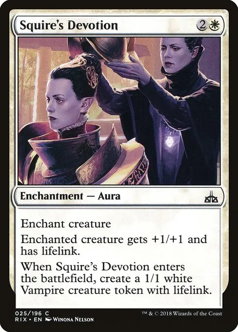 Squire's Devotion · Rivals of Ixalan 25/205