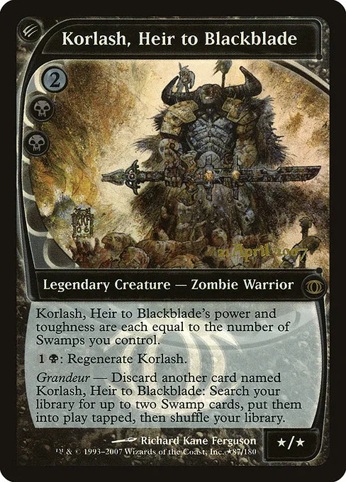 Korlash, Heir to Blackblade · Future Sight Promos 87★/2